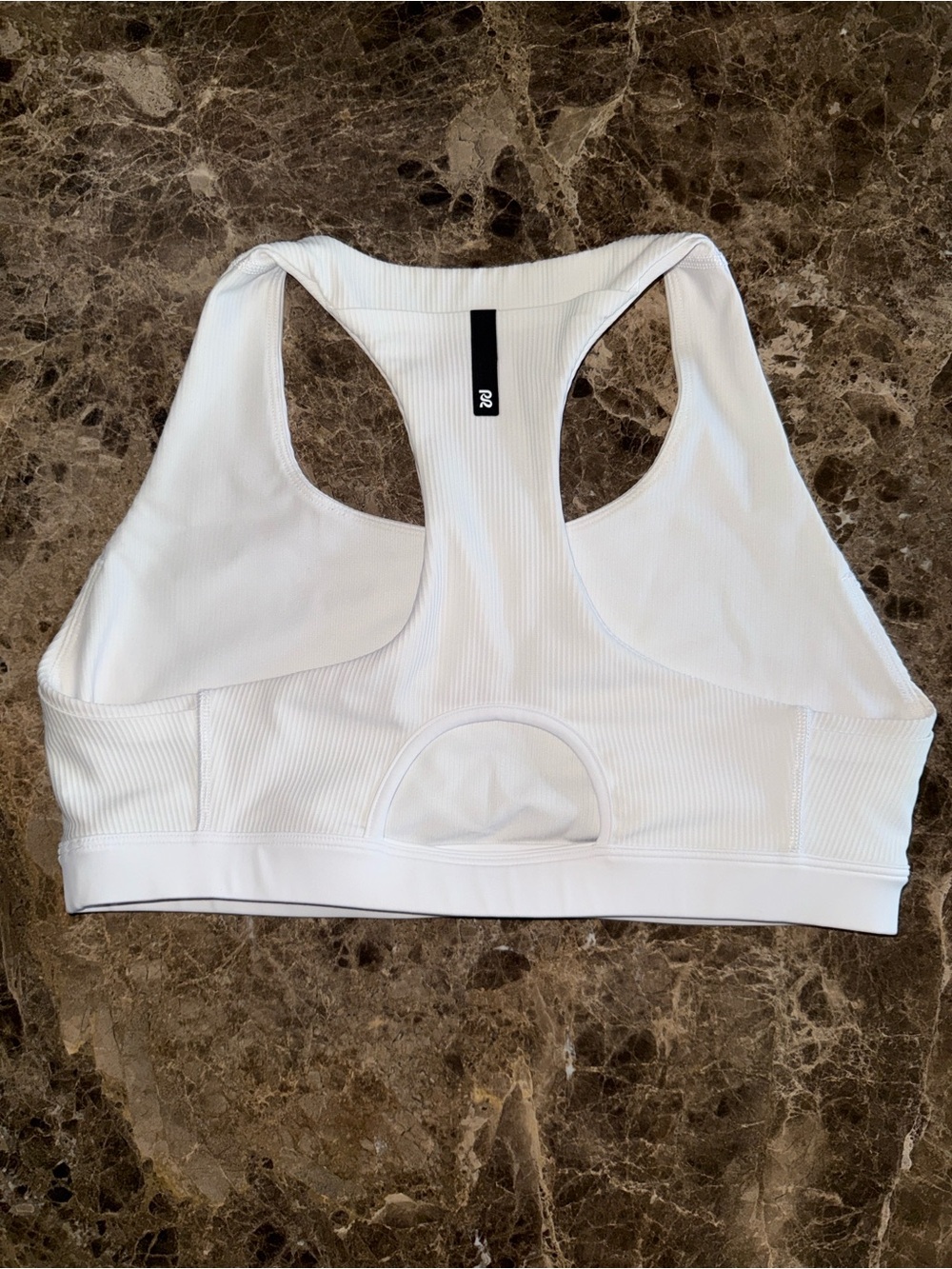 Bandit White Ribbed Sports Bra - Supportive Racerback - Picture 6 of 8